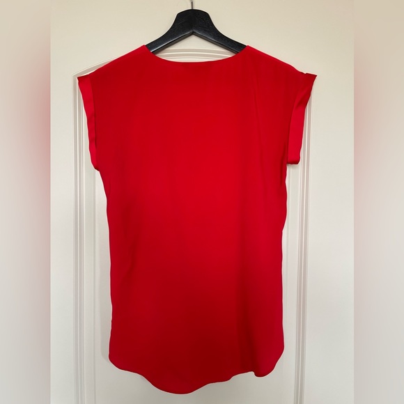 Red Blouse with Gold Zipper Detail - Picture 4 of 4